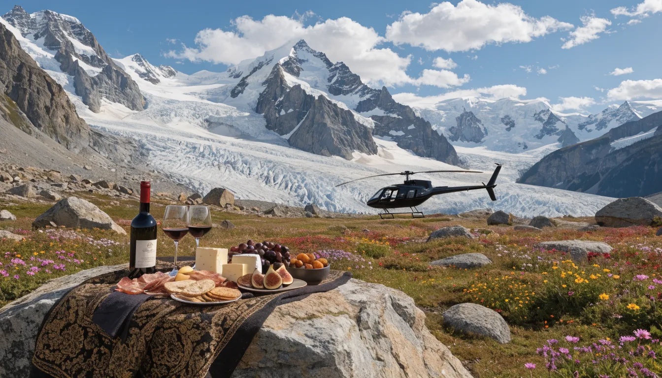 Alpine picnic on a glacier in Whistler