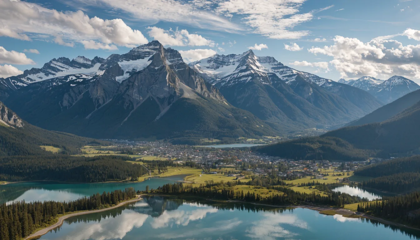 Aerial view of Whistler village and surrounding mountains